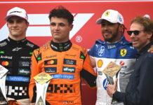 Майами-2025: Норрис выиграл дождевой спринт Oscar Piastri, Lando Norris, Lewis Hamilton