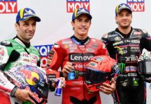Маркес непобедим под дождем: Разгром соперников на квалификации Johann Zarco, Marc Marquez, Marco Bezzecchi