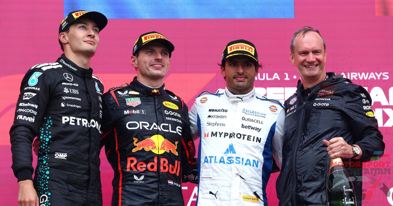 George Russell, Max Verstappen, Carlos Sainz, Paul Monaghan