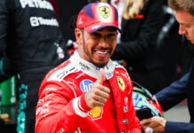 Хэмилтон впервые поднялся на подиум в составе Ferrari Lewis Hamilton