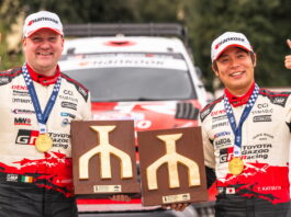 Кацута унаследовал победу после схода Невилля на последнем допе Aaron Johnston, Takamoto Katsuta