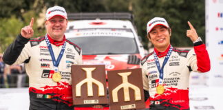 Кацута унаследовал победу после схода Невилля на последнем допе Aaron Johnston, Takamoto Katsuta