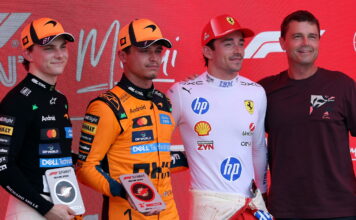 Майами-2026: Ландо Норрис выиграл спринт Oscar Piastri, Lando Norris, Charles Leclerc, Reid Wiseman