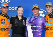 Майами-2026: Кими Антонелли одержал третью победу подряд Lando Norris, Amy Walker, Andrea Kimi Antonelli, Oscar Piastri