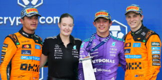 Майами-2026: Кими Антонелли одержал третью победу подряд Lando Norris, Amy Walker, Andrea Kimi Antonelli, Oscar Piastri
