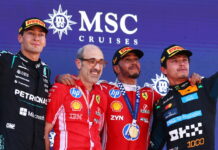 Барселона-2026: Хэмилтон одержал первую победу в Ferrari George Russell, Carlo Santi, Lewis Hamilton, Lando Norris