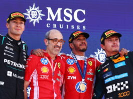 Барселона-2026: Хэмилтон одержал первую победу в Ferrari George Russell, Carlo Santi, Lewis Hamilton, Lando Norris