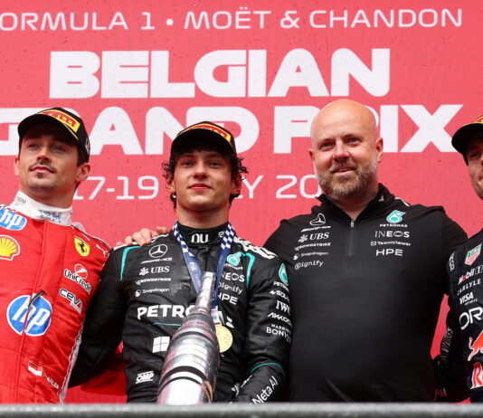 Бельгия-2026: Кими Антонелли одержал шестую победу в сезоне Charles Leclerc, Andrea Kimi Antonelli, Tom Batch, Max Verstappen