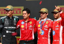 Великобритания-2026: Леклер принёс Ferrari 250-ю победу в истории George Russell, Charles Leclerc, Lewis Hamilton