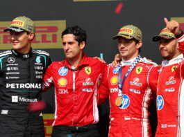 Великобритания-2026: Леклер принёс Ferrari 250-ю победу в истории George Russell, Charles Leclerc, Lewis Hamilton