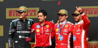 Великобритания-2026: Леклер принёс Ferrari 250-ю победу в истории George Russell, Charles Leclerc, Lewis Hamilton