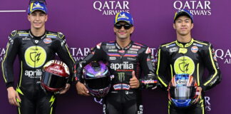 Aprilia заняла весь первый ряд: Мартин вырвал поул на последнем круге Raul Fernandez, Jorge Martin, Ai Ogura