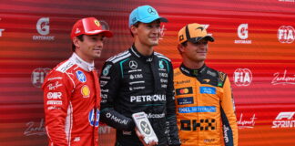 Нидерланды-2026: Третья победа Расселла в спринте в сезоне Charles Leclerc, George Russell, Lando Norris