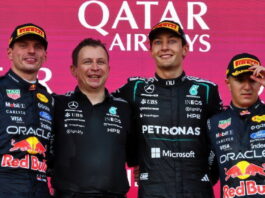 Азербайджан-2026: Джордж Расселл одержал победу с Большим шлемом Max Verstappen, Chris Nelson, George Russell, Isack Hadjar