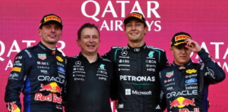 Азербайджан-2026: Джордж Расселл одержал победу с Большим шлемом Max Verstappen, Chris Nelson, George Russell, Isack Hadjar
