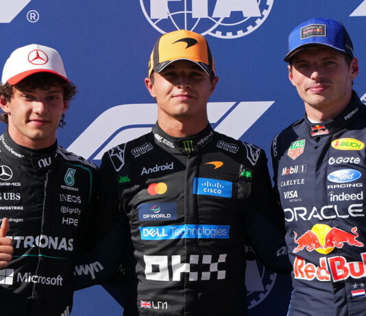 Испания-2026: Норрис добыл третий поул в сезоне на сложной трассе Andrea Kimi Antonelli, Lando Norris, Max Verstappen