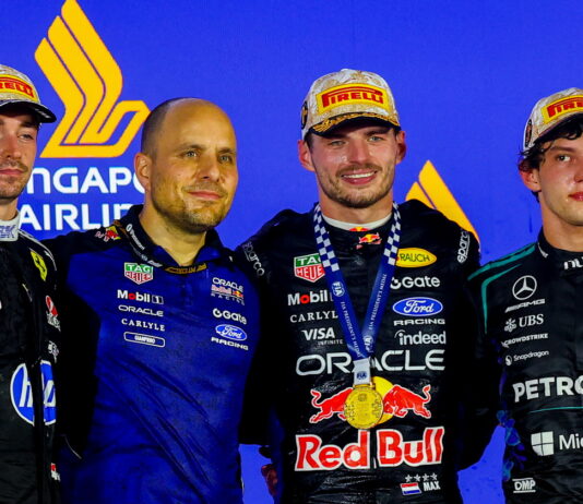 Сингапур-2026: Макс Ферстаппен доминировал от старта до финиша Charles Leclerc, Gianpiero Lambiase, Max Verstappen, Andrea Kimi Antonelli